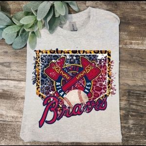 Atlanta braves shirt cheetah print cute popular MLB baseball trending